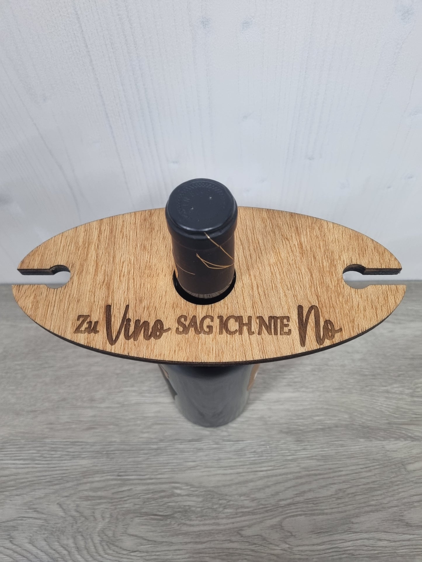 "Zu Vino sage ich nie No" Weinglashalter