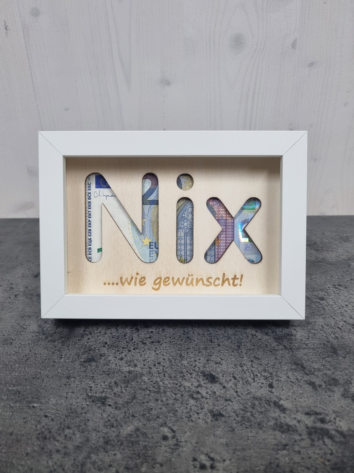 "Nix" ..... wie gewünscht! Geschenkverpackung für Geld oder Gutscheinkarten zu jedem Anlass