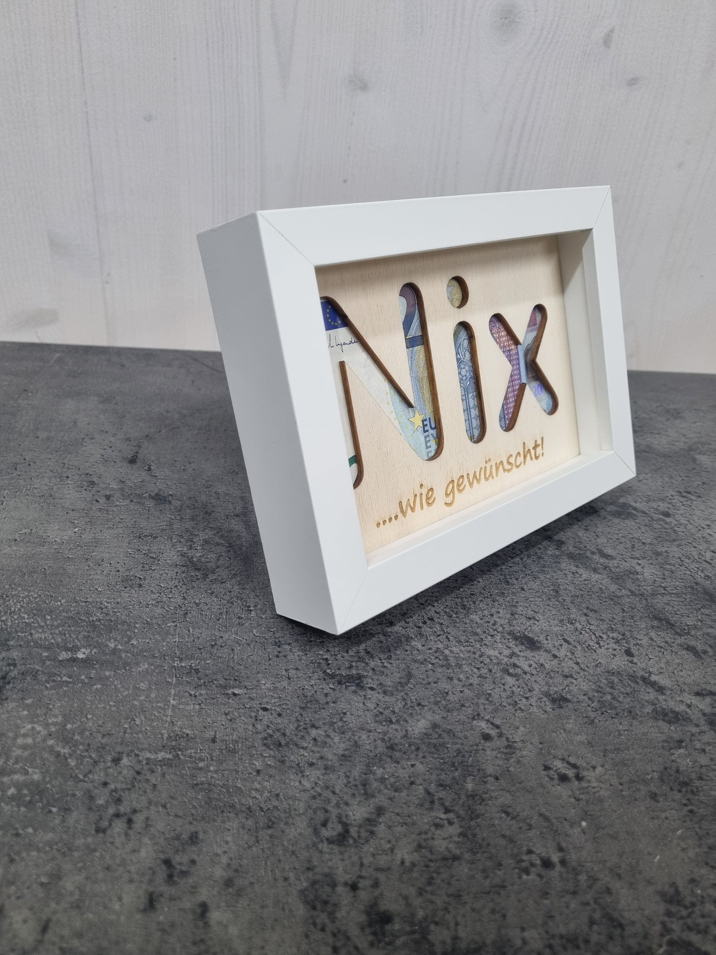 "Nix" ..... wie gewünscht! Geschenkverpackung für Geld oder Gutscheinkarten zu jedem Anlass
