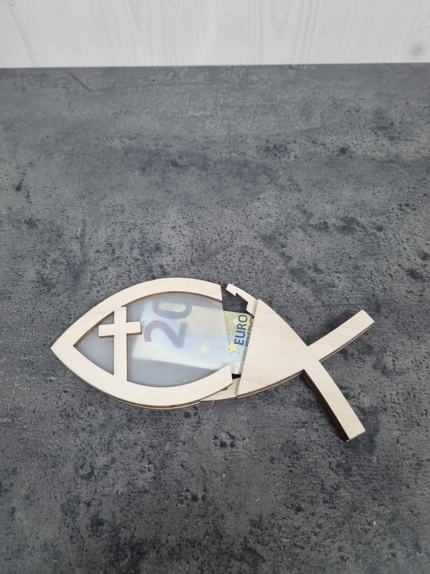 Fisch als Geldgeschenkverpackung Konfirmation / Kommunion / Taufe