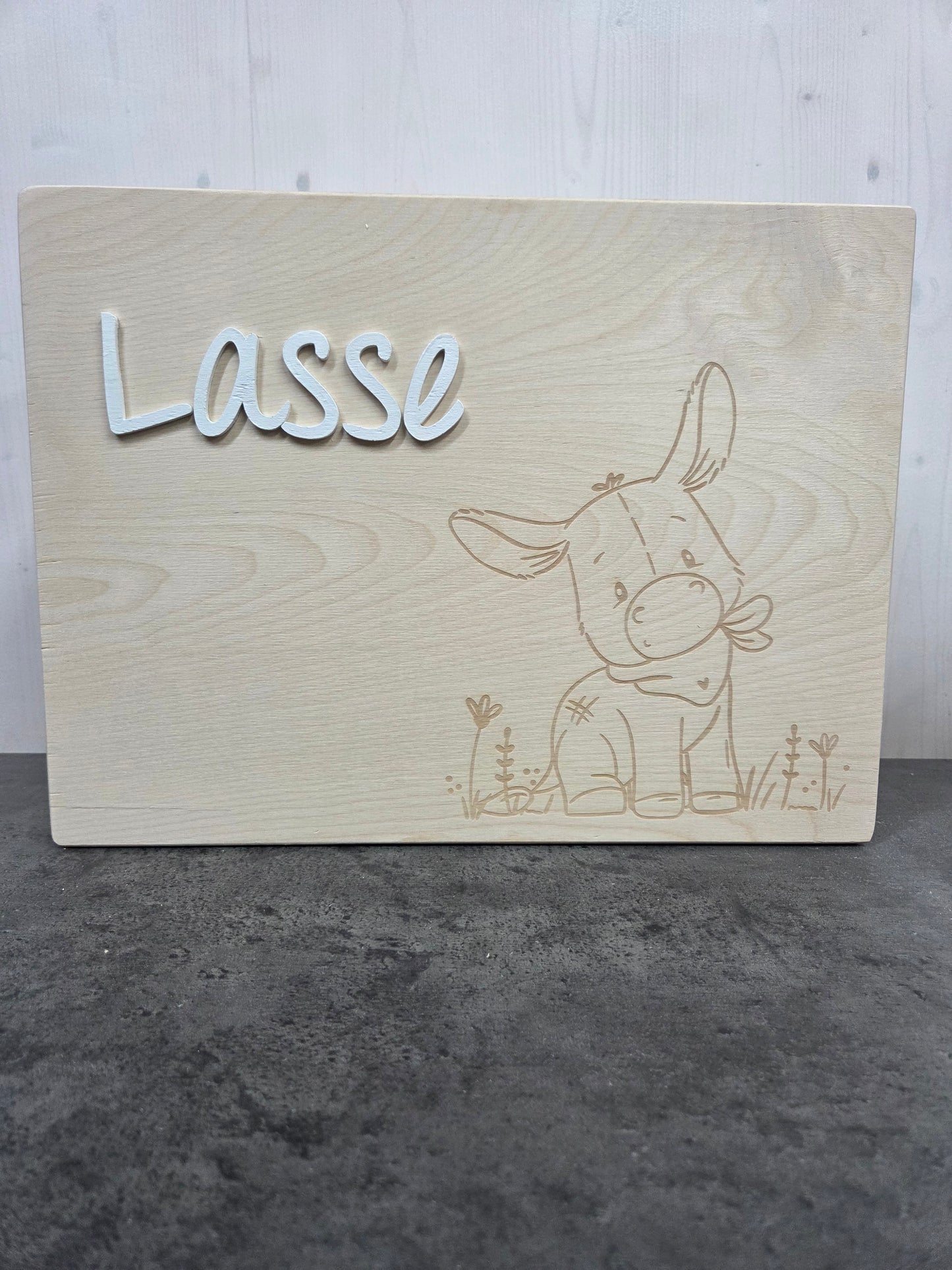 Erinnerungskiste "Esel" zur Geburt