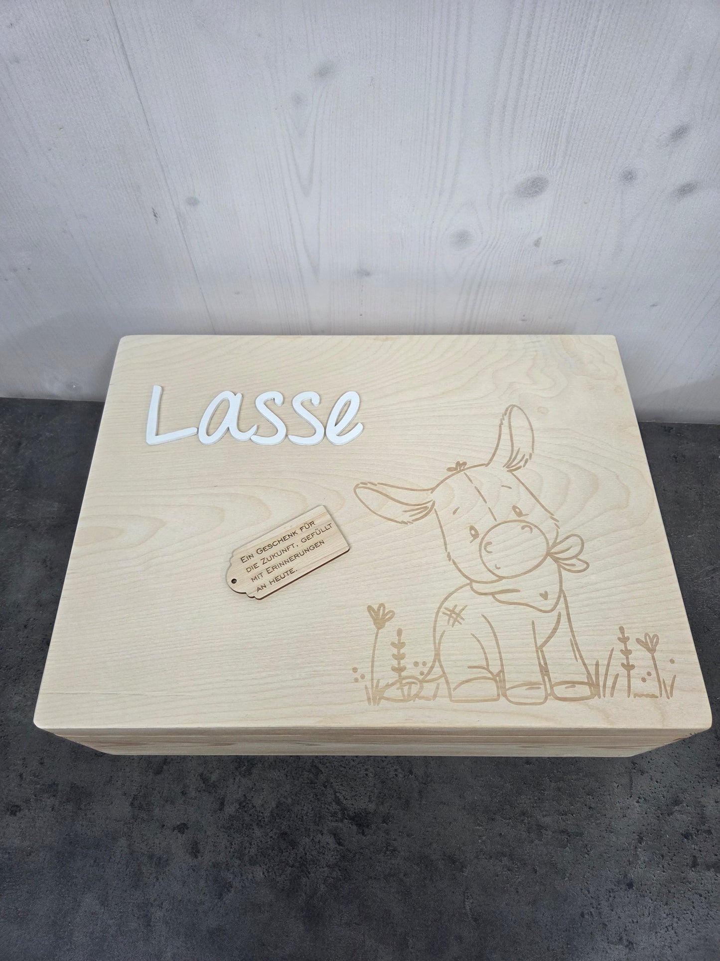 Erinnerungskiste "Esel" zur Geburt