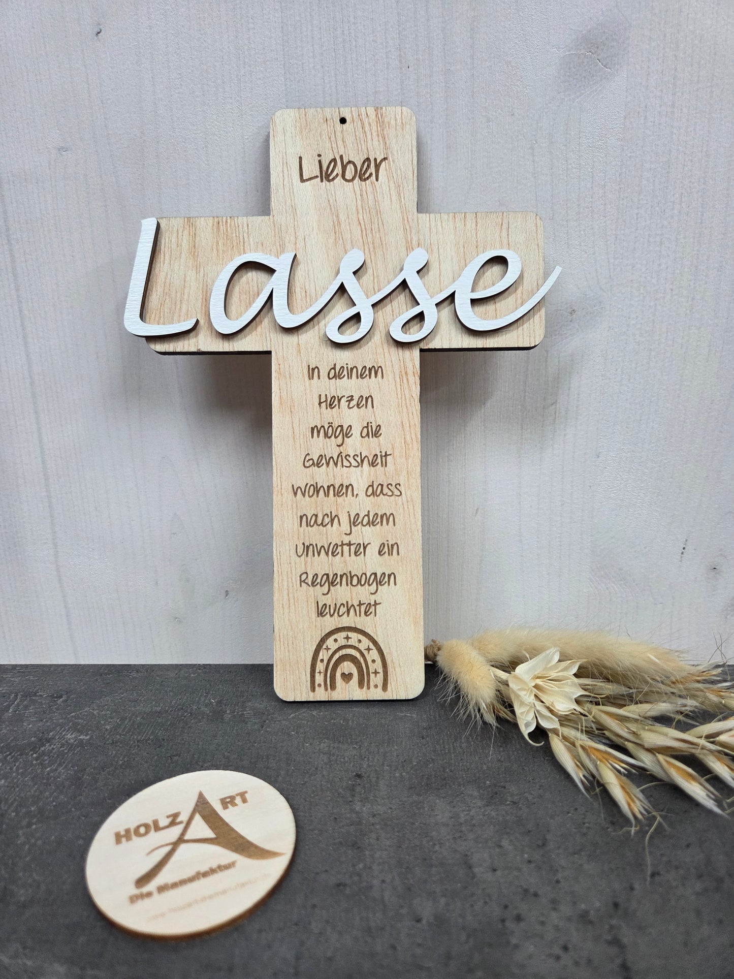 Personalisiertes Holzkreuz - zur Taufe, Kommunion, Firmung und Konfirmation