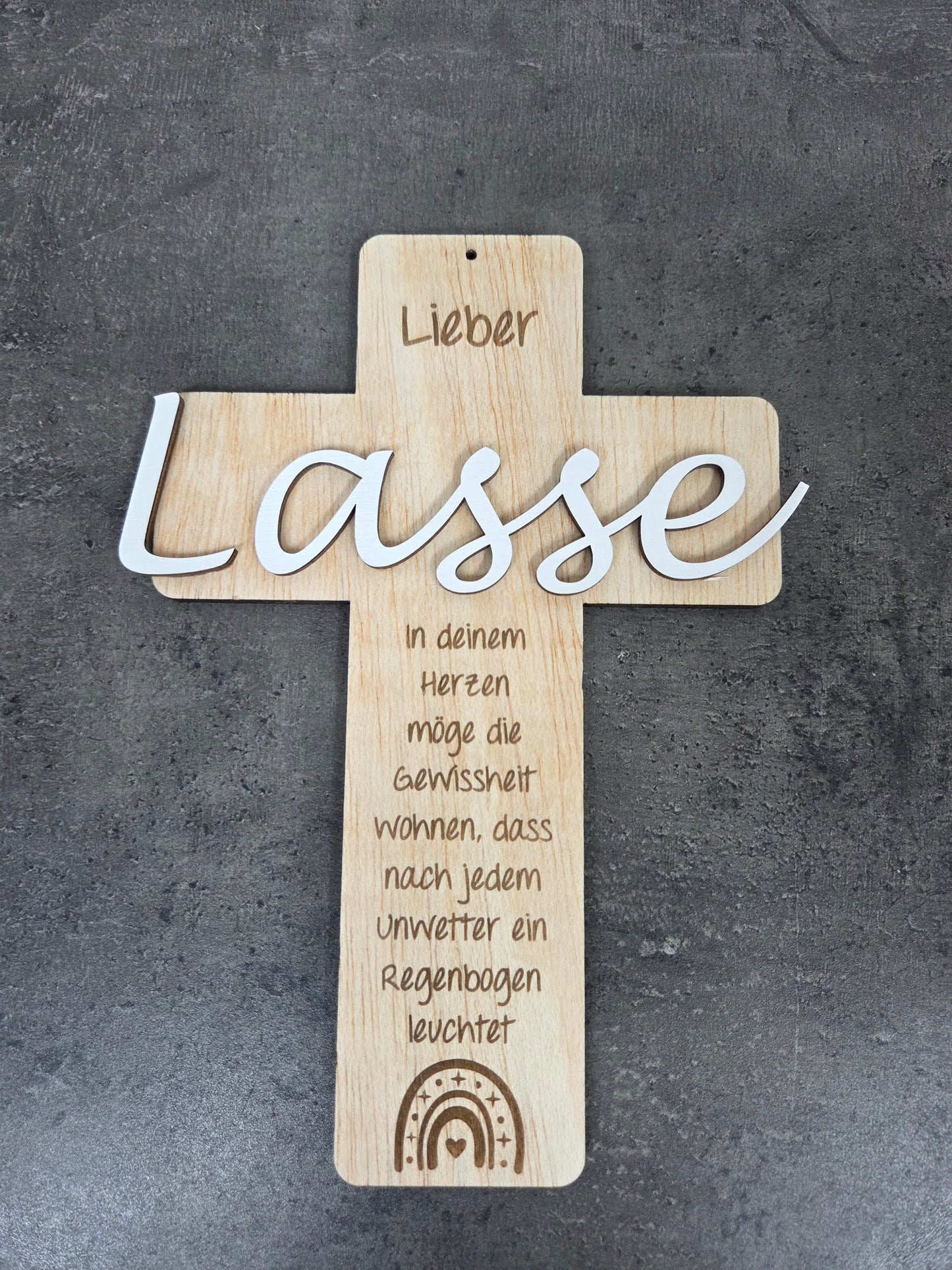 Personalisiertes Holzkreuz - zur Taufe, Kommunion, Firmung und Konfirmation