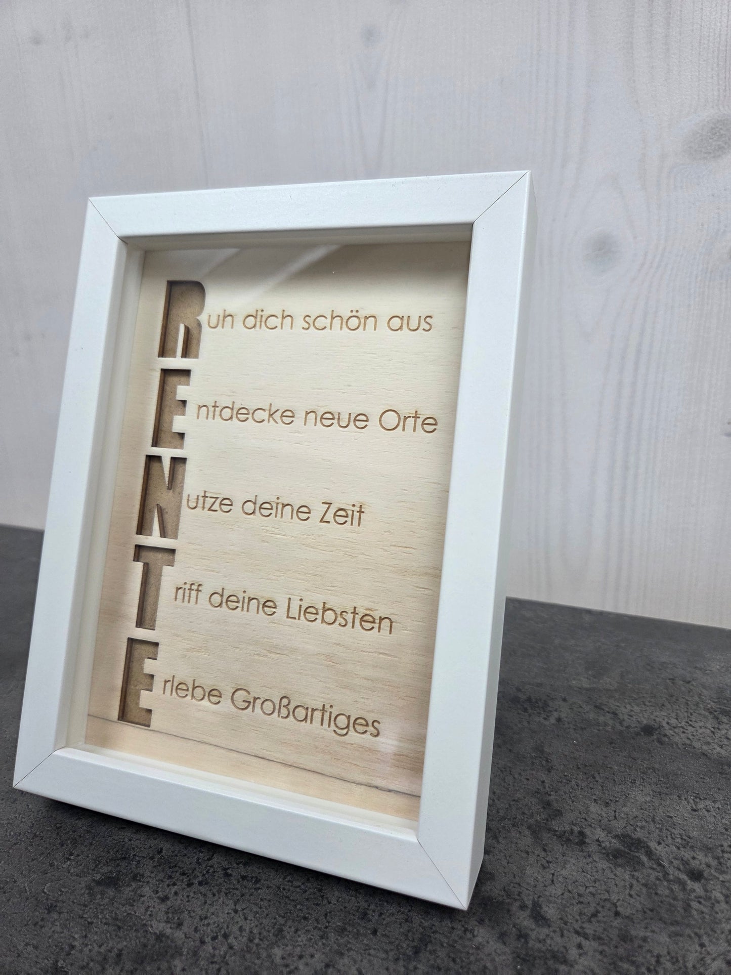 "Rente" - Geldgeschenk im Bilderrahmen zum Abschied