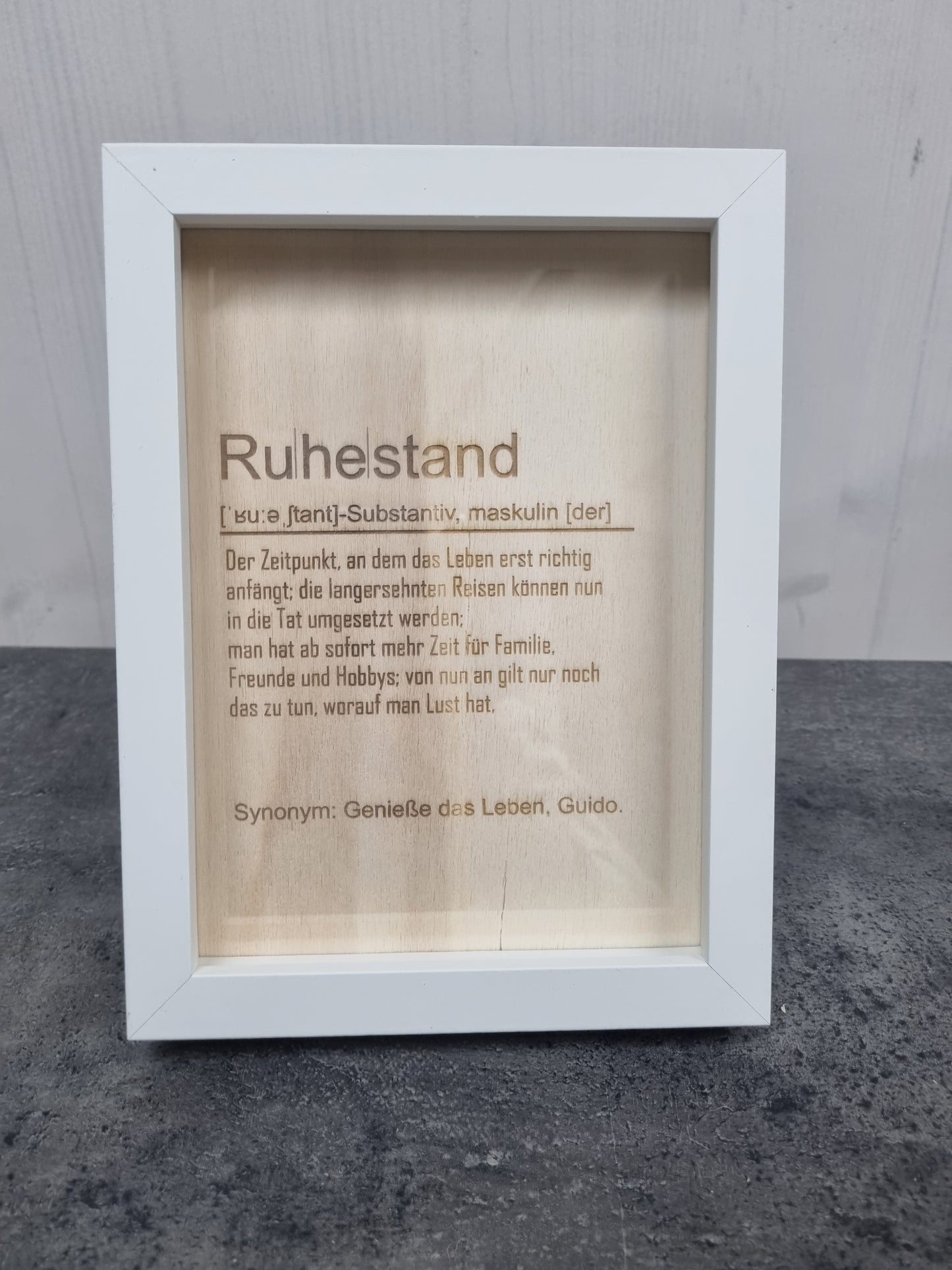 Bilderrahmen "Ruhestand"