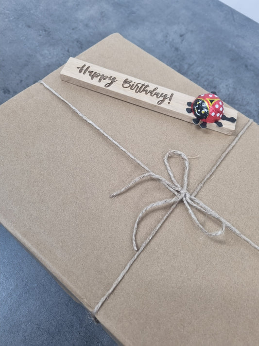 Happy Birthday - Lasergravierte Holzsticks