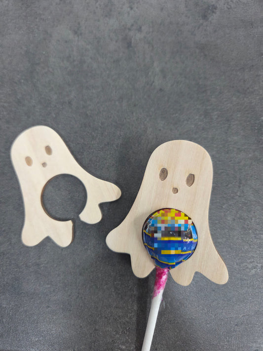 Gruseliges Lolli-Gespenst aus Holz