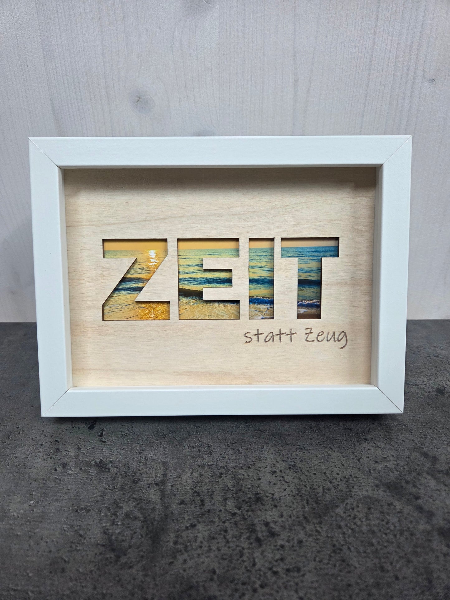 "Zeit statt Zeug" - Geschenk im Bilderrahmen