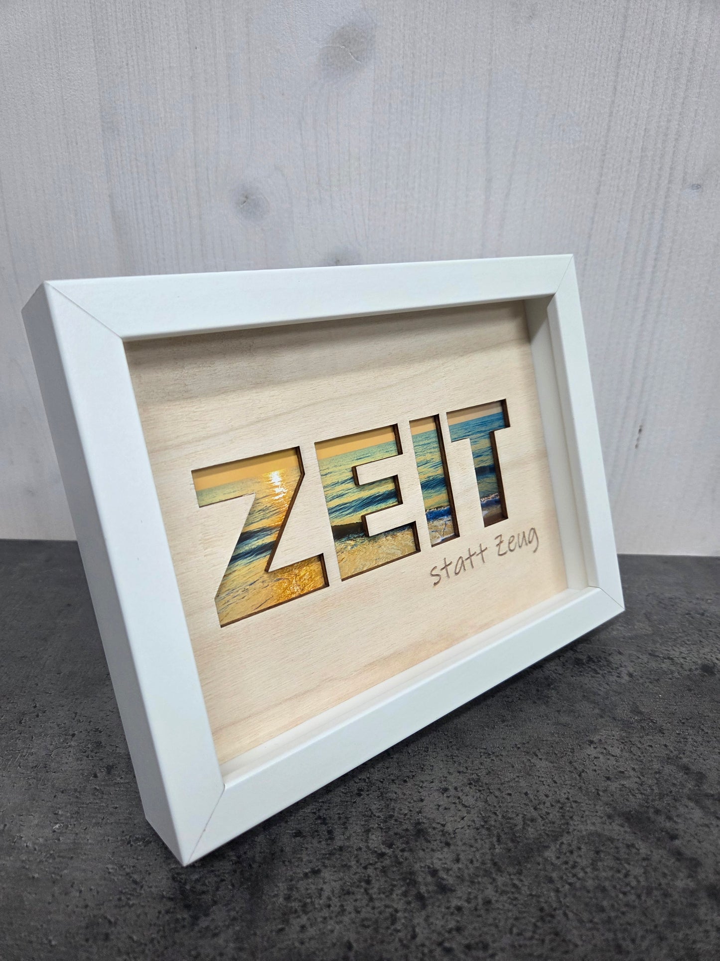 "Zeit statt Zeug" - Geschenk im Bilderrahmen