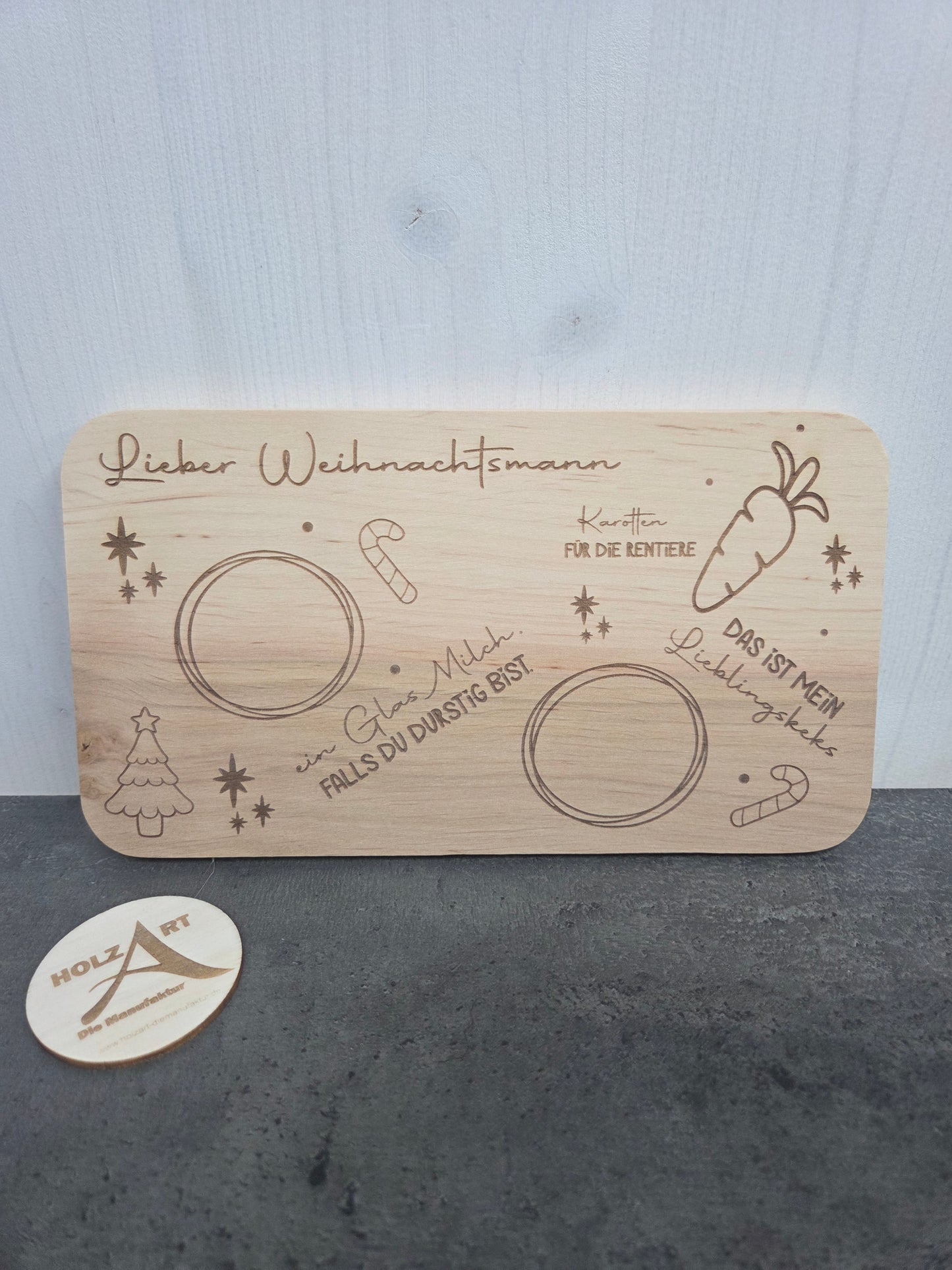 Holzbrettchen „Lieber Weihnachtsmann“ – Zauberhafte Tradition für die Weihnachtszeit