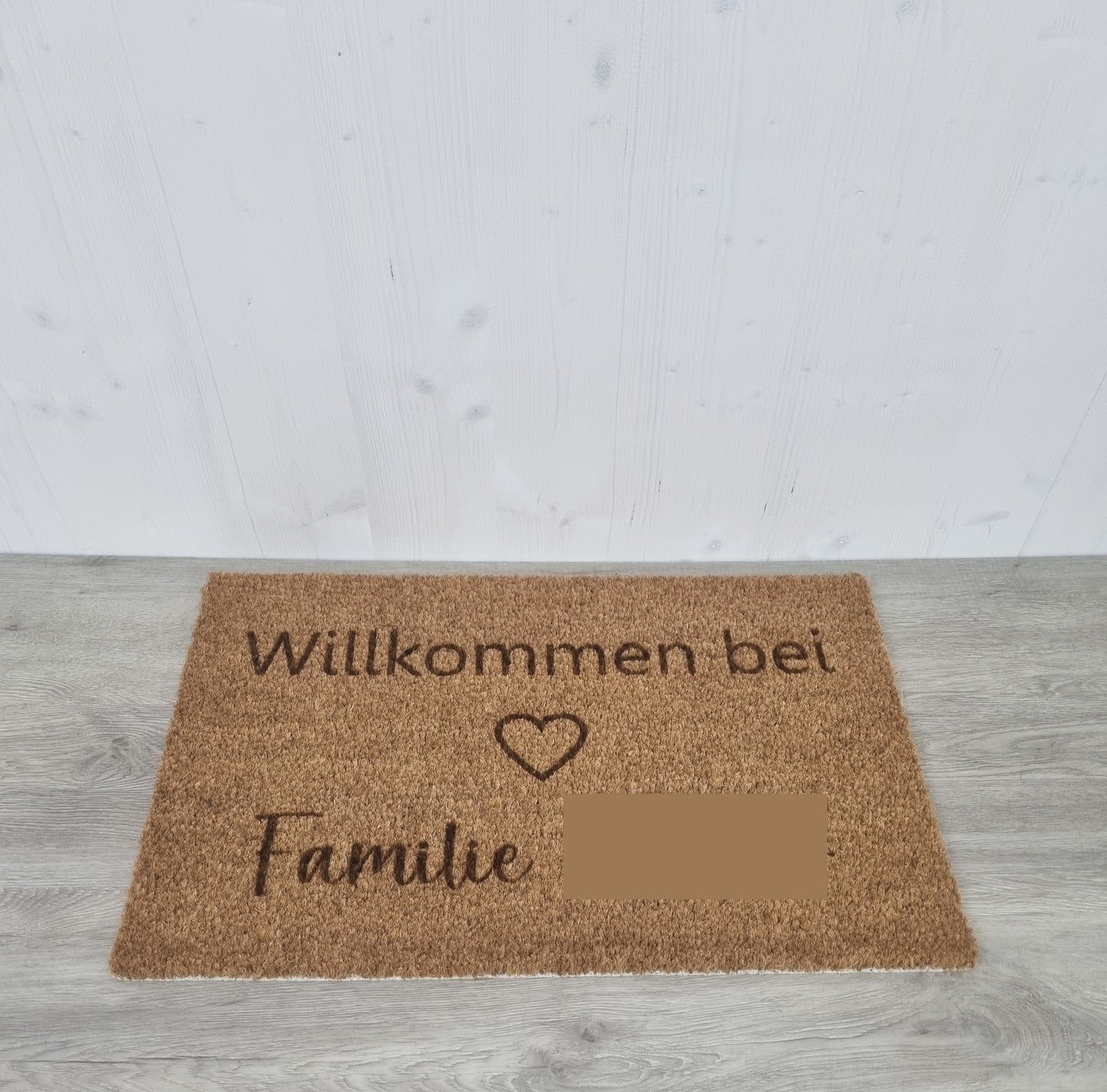 "Willkommen bei" Indoor Fußmatte aus Kokosfaser