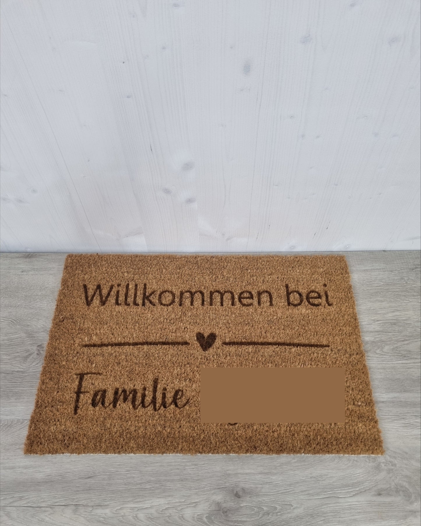 "Willkommen bei" Indoor Fußmatte aus Kokosfaser