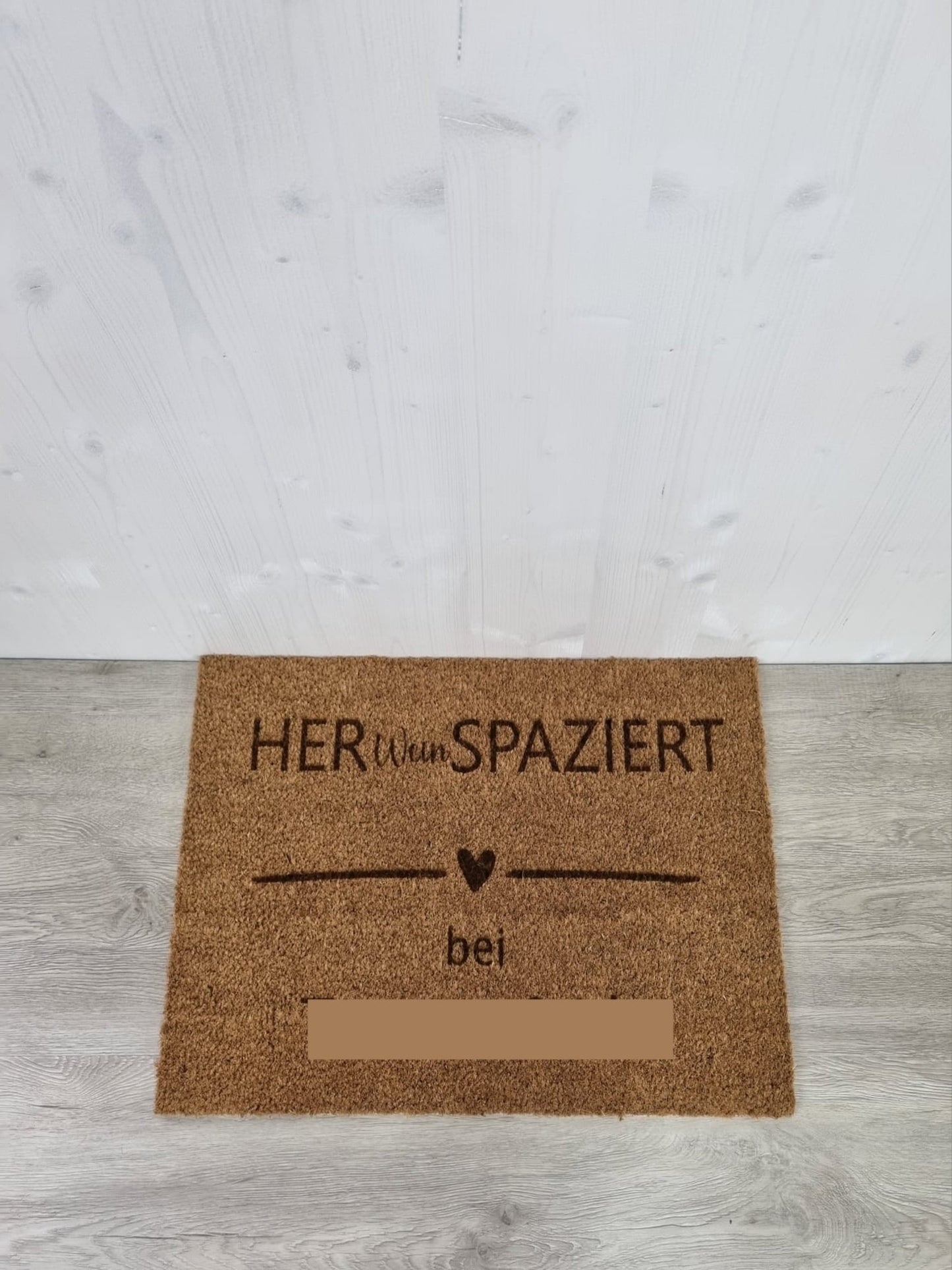 "Her(Wein)spaziert" Indoor Fußmatte aus Kokosfaser