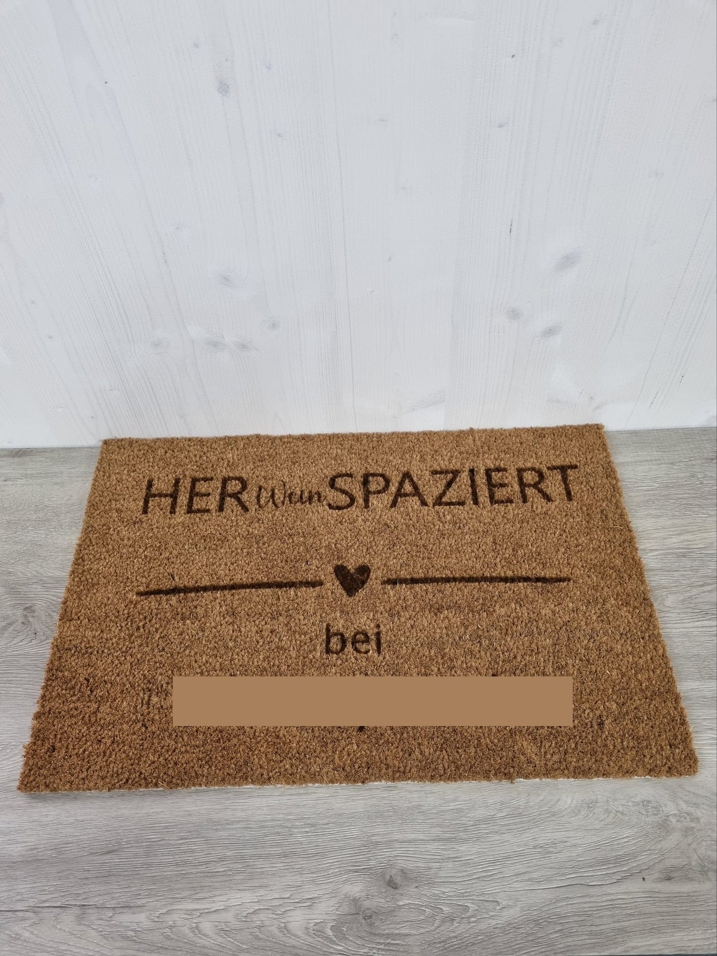 "Her(Wein)spaziert" Indoor Fußmatte aus Kokosfaser