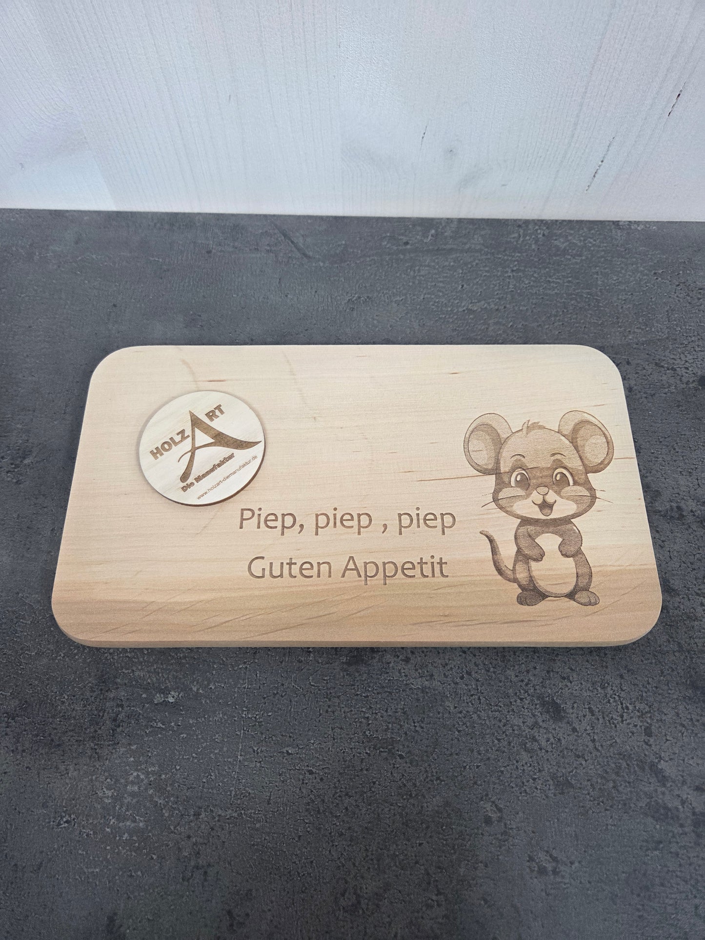 Frühstücksbrettchen Maus personalisiert mit Name