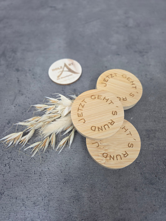 "Jetzt geht´s rund" Flaschenöffner mit Magnet