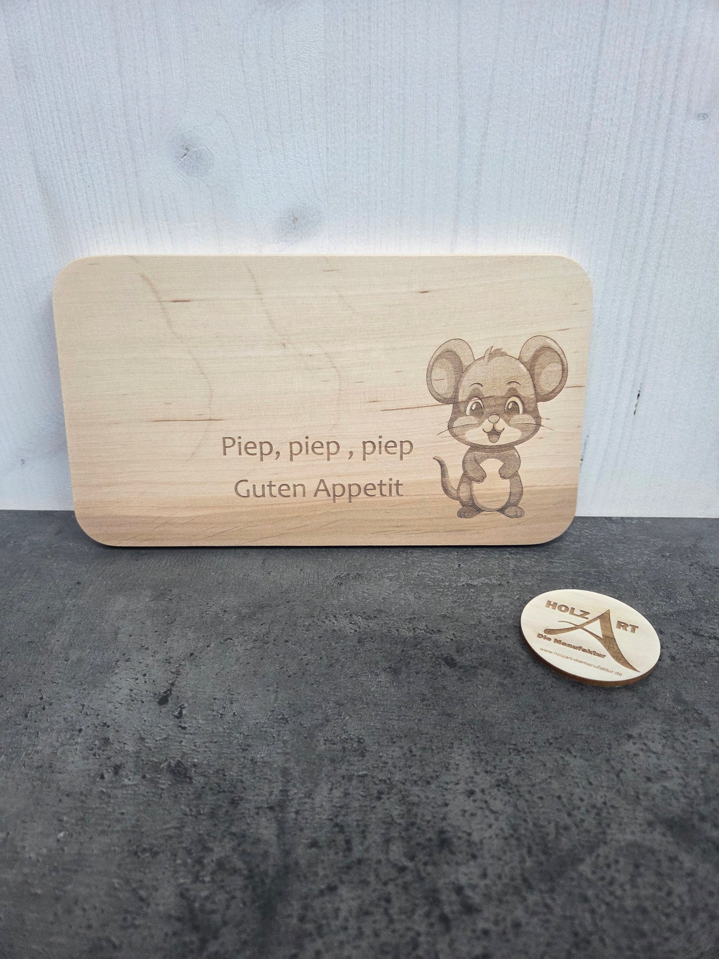 Frühstücksbrettchen Maus personalisiert mit Name