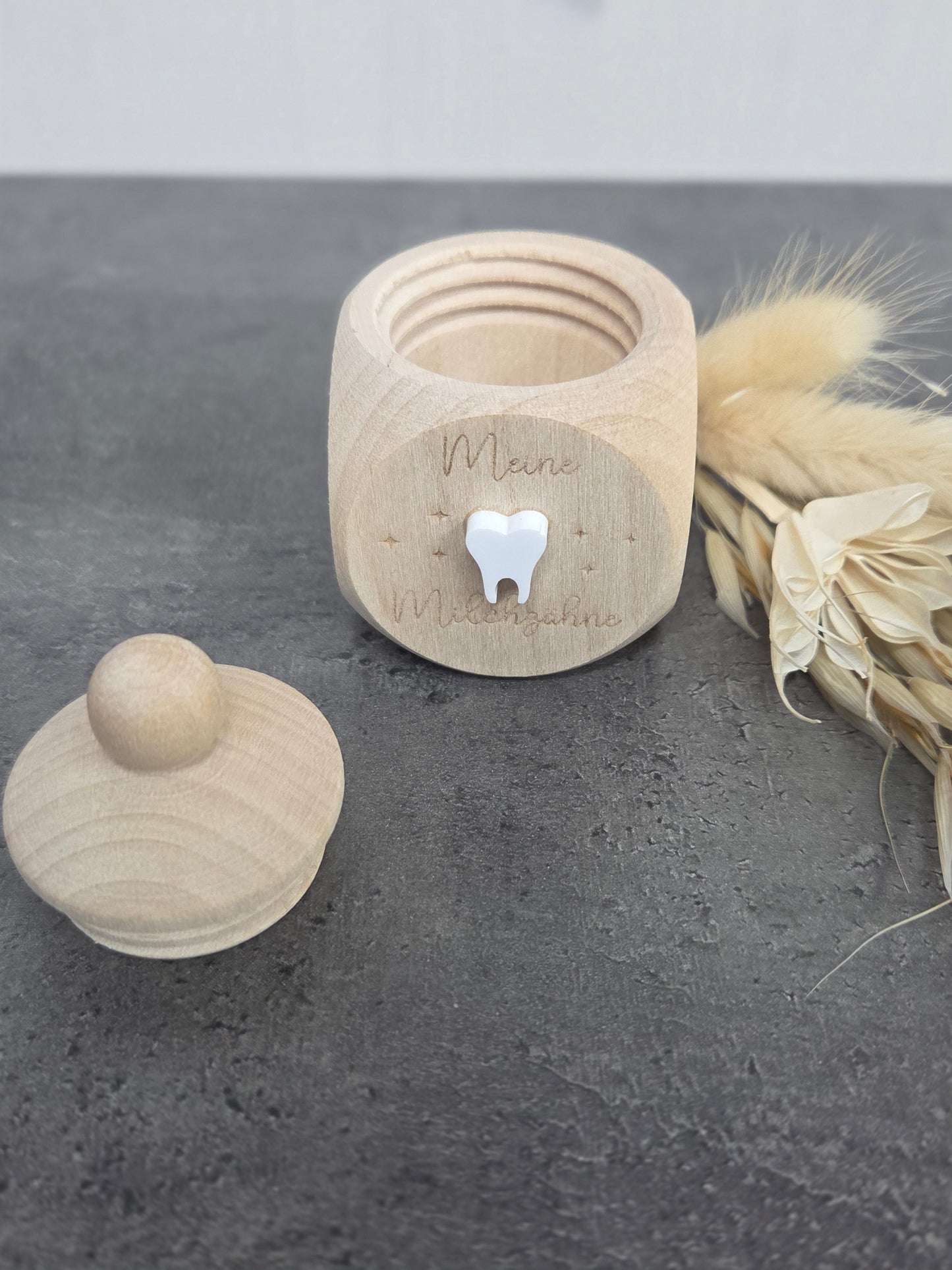 Meine Milchzähne - Milchzahndose aus Holz