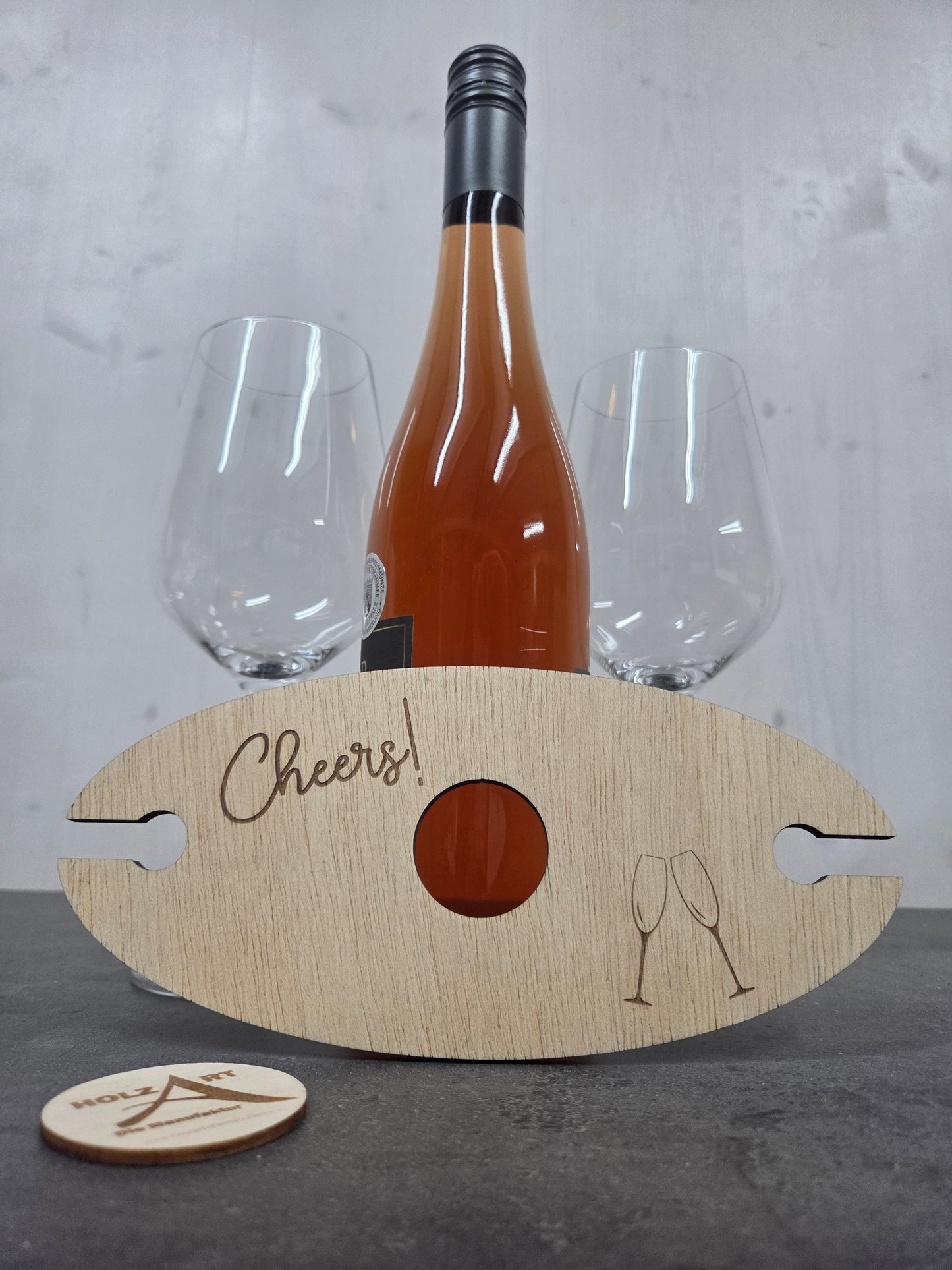 "Cheers!" - Weinglashalter/Weinbutler