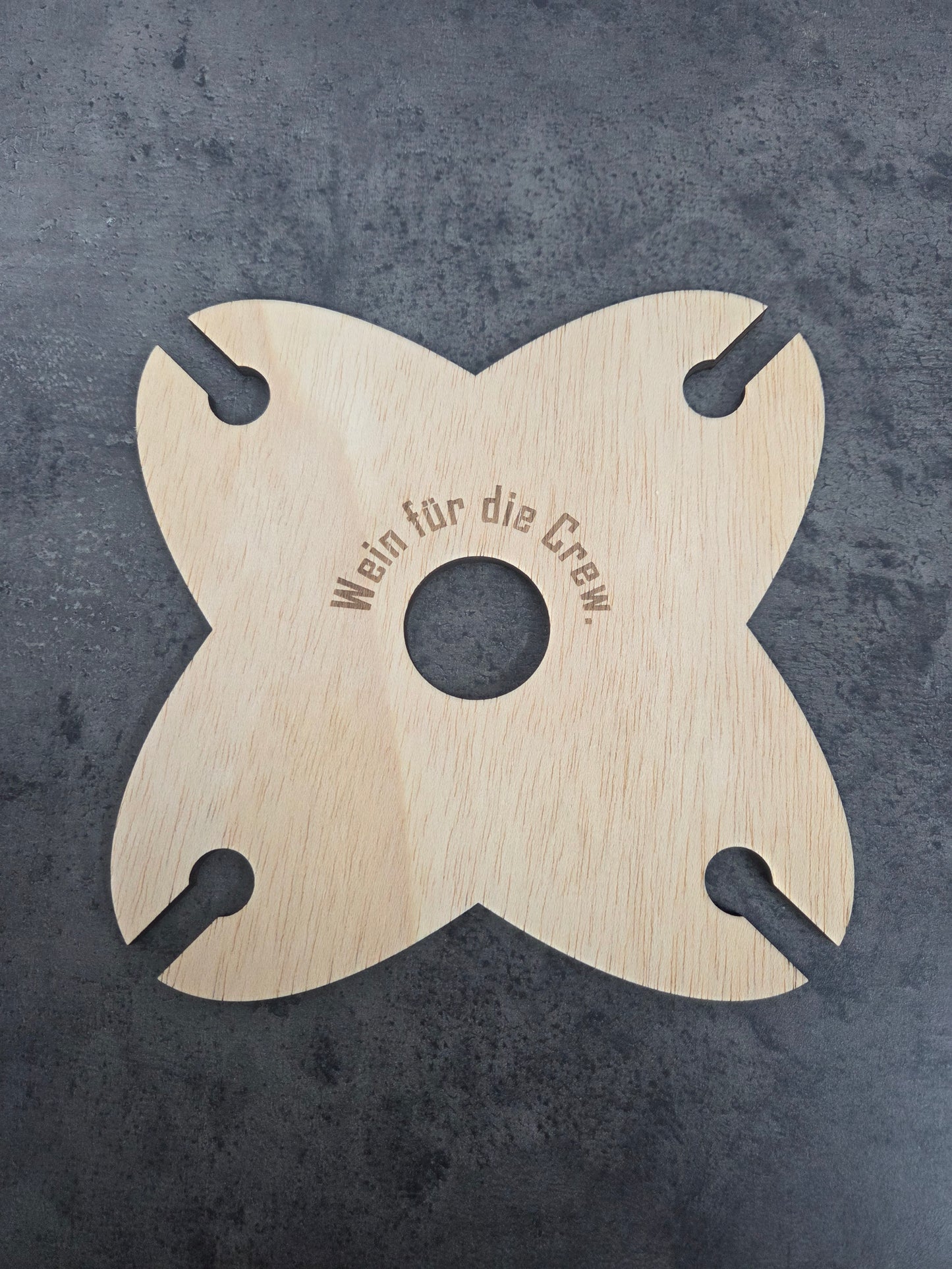 "Wein für die Crew" - Weinglashalter/Weinbutler für 4