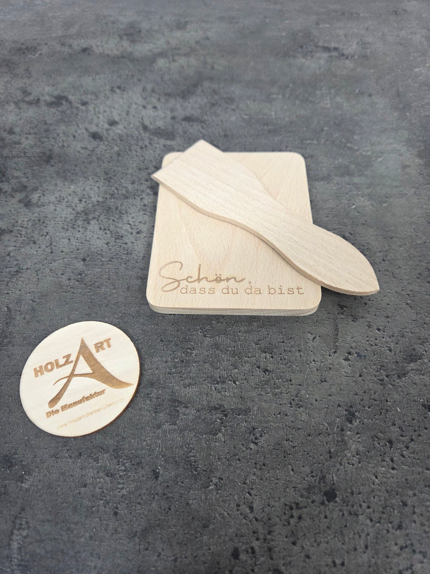 Raclette Zubehör Set aus Holz: Hochwertige Raclette Pfännchen Untersetzer aus Buchenholz mit Schaber