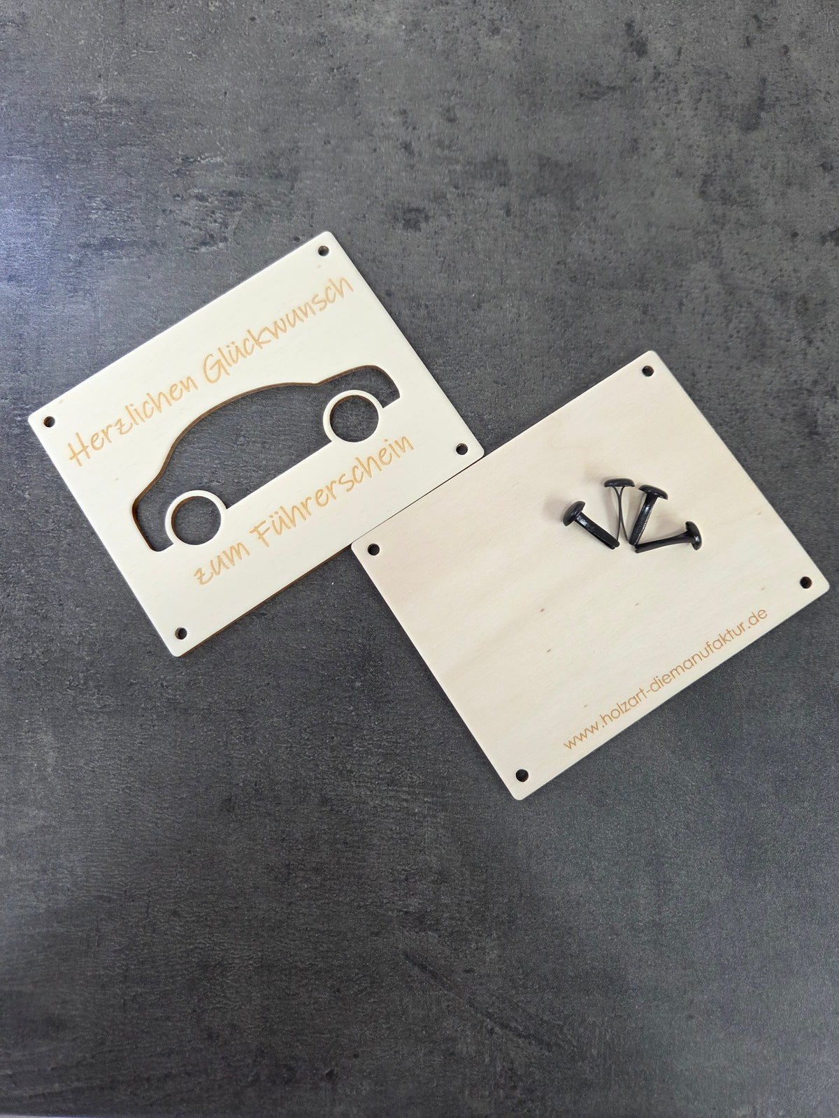Geldgeschenk aus Holz zum Führerschein mit Auto – Originelle Geschenkkarte & Startkapital für das erste Auto