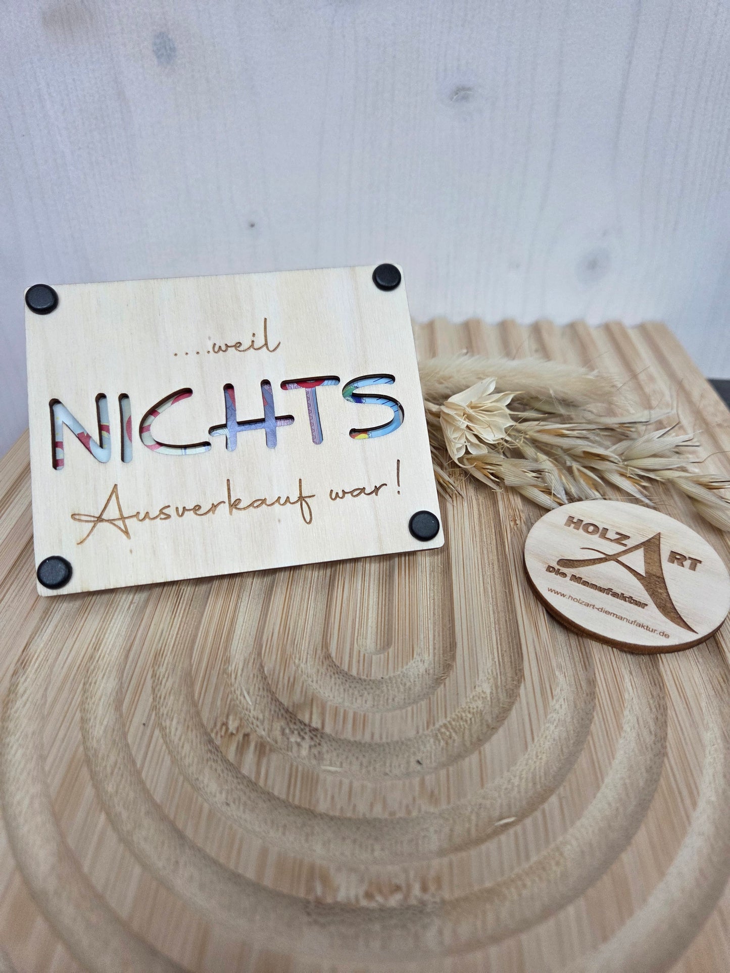 Geschenkverpackung „...weil NICHTS Ausverkauf war!“: Die edle Holz-Verpackung für Geld & Gutscheine – Perfekt für Geburtstag, Weihnachten & Anlässe mit Humor