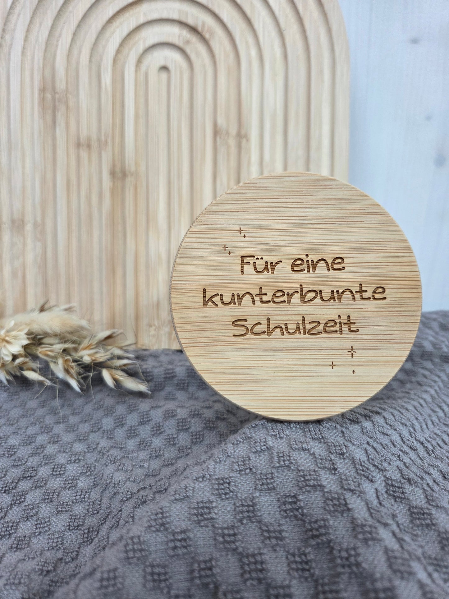 Graviertes Vorratsglas zur Einschulung – „Für eine kunterbunte Schulzeit“